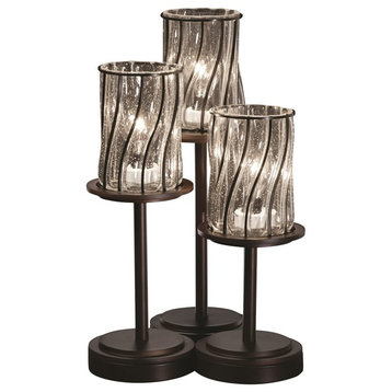 Justice Designs Wire Glass Dakota 3-LT Table Lamp - Dark Bronze