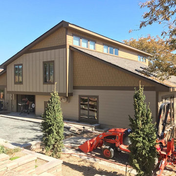 James Hardie Board and Batten siding with staggered shake