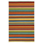 Company C - Cabana Stripe Orange Rug, 8'x10' Area Rug - Hand hooked of durable polypropylene, our Cabana Stripe rug's cheery color palette and classic striped design accent any decor. Hand-hooked polypropylene construction makes the Cabana Stripe area rug ideal for high traffic areas indoors or out.
