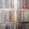 Consigned Rustic Sliding Barn Doors, Indian Carved Door, Poinciana Carved Door