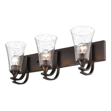 Millennium Lighting Natalie Vanity, Rubbed Bronze, Clear Seeded