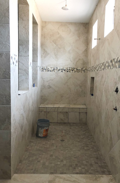 Shower bench tile Houzz AU