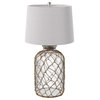Nautical Net Table Lamp, Seeded Glass