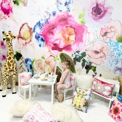 Pink Girls Playroom  Accent Wall - Kids Wall Decor