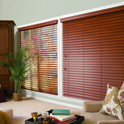 Transitional Mahogany Bedroom Custom Window Horizontal Blinds by Hunter Douglas - Venetian Blinds