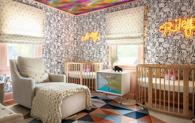 Colorful and Energetic Nursery for Newborn Twin Girls