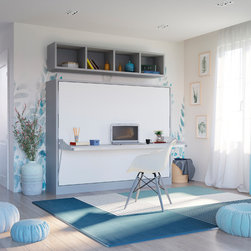 Spazio T - Full Size Wall Bed with Table - Kids Desks And Desk Sets
