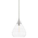 Mitzi by Hudson Valley Lighting - Marissa 1-Light 13" Pendant, Polished Nickel, Clear Glass - Features: