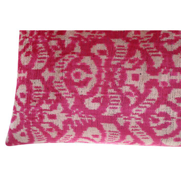 Canvello Pink Beige Geometric Throw Pillow Down Feather Filled 16"x24"