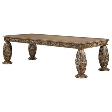 Dn00477 Dining Table, Brown and Gold Finish Constantine ( 1Set/2Ctn