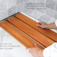 29" x 15" Removable Tri-Fold Tub Seat, White Molded 4" Slats, Teak Wood