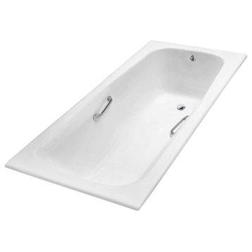 71'' Streamline Cast Iron  Drop In Bathtub With External Drain