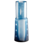 Cyan Design - Cyan Design 11100 Medium Olmsted Vase - CYAN DESIGN 11100 Medium Olmsted Vase. Finish: Blue. Material: Glass. Dimension(in): 5(L) x 5(W) x 14.25(H) x 5(Dia).