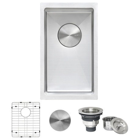 Ruvati 10 inch Undermount Bar Prep Tight Raduis 16 Gauge Kitchen Sink Stainless