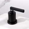 Luxier WSP04-T 2-Handle Widespread Bathroom Faucet with Drain, Matte Black
