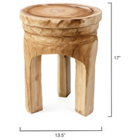 Mesa Wooden Stool, Natural Wood