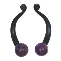 Myterra Gemstone Hardware - Gemstone 4" Cabinet Pull, Sphere In Amethyst - Cabinet And Drawer Handle Pulls