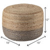 Jaipur Living Oliana Ombre Cylinder Pouf, Taupe