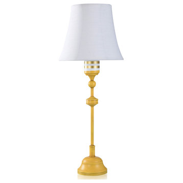 Dann Foley Lifestyle Table Lamp Yellow Finish White Shade