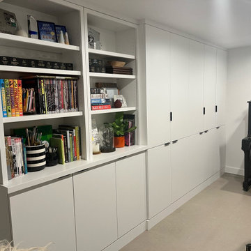 Jennifer & Brian’s Basement Bookcase, Storage &  Laundry Cabinetry