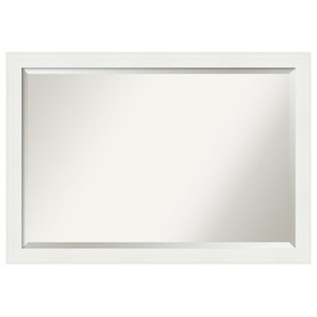 Vanity White Narrow Beveled Bathroom Wall Mirror - 39.5 x 27.5 in.