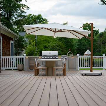 Rumson NJ: Inground Pool, Deck, Outdoor Kitchen, Outdoor Shower, Landscape, Shed