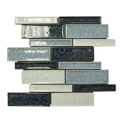 Sky Blue Glossy Crackle Crystal Mosaic Tiles Z Pattern - Home Accessories & Decor