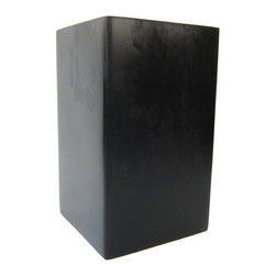 Martha Sturdy resin square vase in charcoal marble - Vases