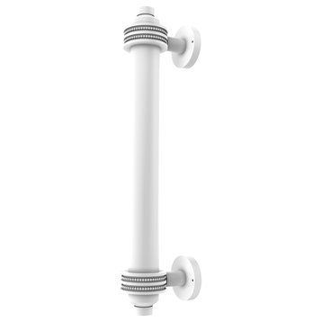 8" Door Pull With Twist Accents, Matte White