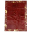 Patchwork Leather Cubed Cowhide Rug, Red With Acid Red Border, 200x300 cm