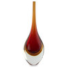 NOVICA Levitating Amber Fire And Handblown Art Glass Vase