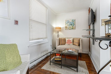 Example of a small minimalist living room design in Philadelphia