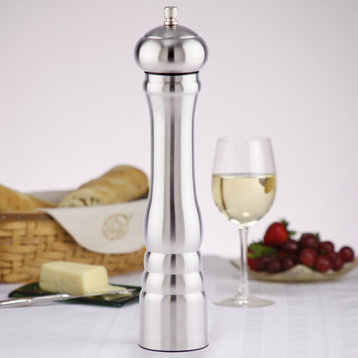 Chef Specialties Pro Series Prentiss Stainless Steel Pepper Mill, 12"