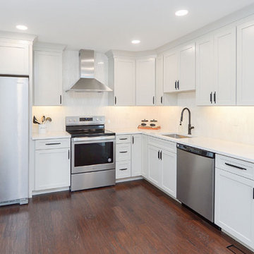 White Kitchen with Picket Backsplash