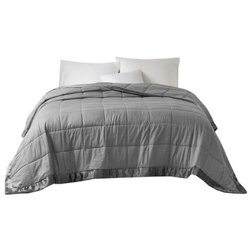 Madison Park Polyester Down Alternative Queen Blanket In Charcoal MP51-7650