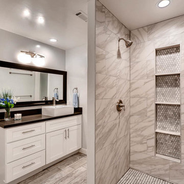 Modern, Bright, Marble, Master Bathroom
