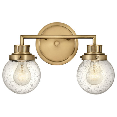 Poppy 2-Light Bath Light, Heritage Brass