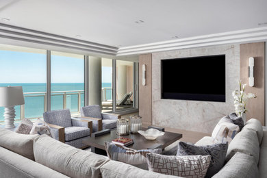 Inspiration for a coastal living room remodel in Miami