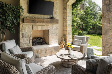 French country patio photo in Houston