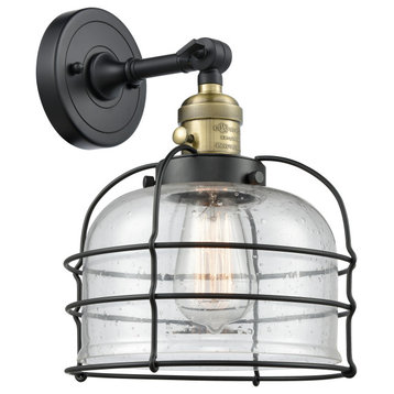 INNOVATIONS LIGHTING 203SW-BAB-G74-CE Large Bell Cage 1 Light Sconce