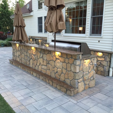 Outdoor Kitchen - Cooking Island & 2 Large Serving and Prep Islands
