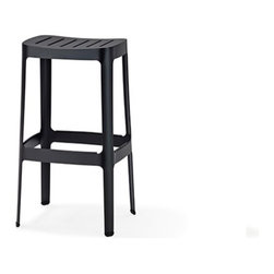 Cane-line Cut Bar Chair High Black - Outdoor Bar Stools