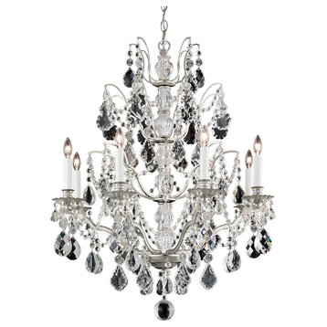 Bordeaux 8-Light Chandelier in Antique Silver With Clear Legacy Crystal