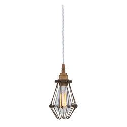 PRAIA BRONZE INDUSTRIAL CAGE PENDANT LIGHT - Pendant Lighting