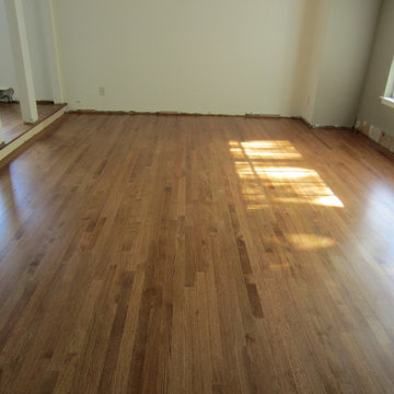 Nesconset - Rift & Quartered Red Oak installed / stained Golden Oak & Amberseal