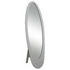 Contemporary Oval Frame Mirror, Gray
