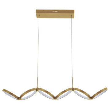 Philo LED Pendant in Aged Brass