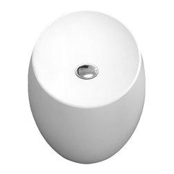 ADM Bathroom Design - ADM Oval Countertop Vessel Sink, White, 18", Glossy White - Bathroom Sinks