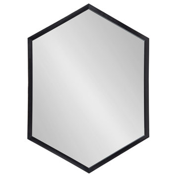Laverty Framed Hexagon Wall Mirror, Black, 22x31