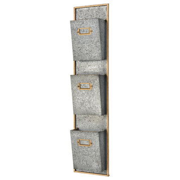 Elk Home 3138-500 Whitepark Bay Wall Organizer, Pewter and Gold